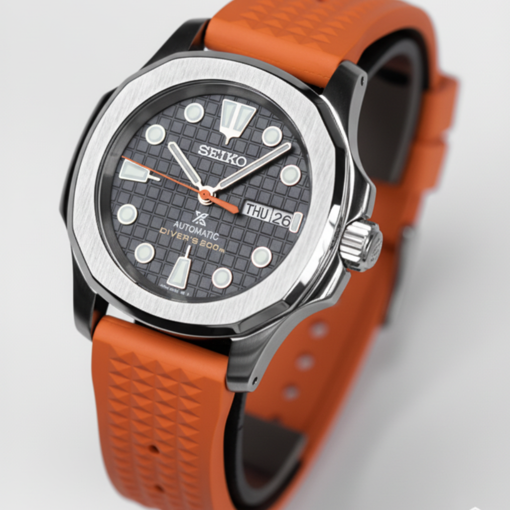 Seikonaut Orange & Waffle - Seiko Mod
